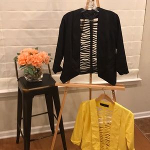 Akira Black Label blazers with exposed back design